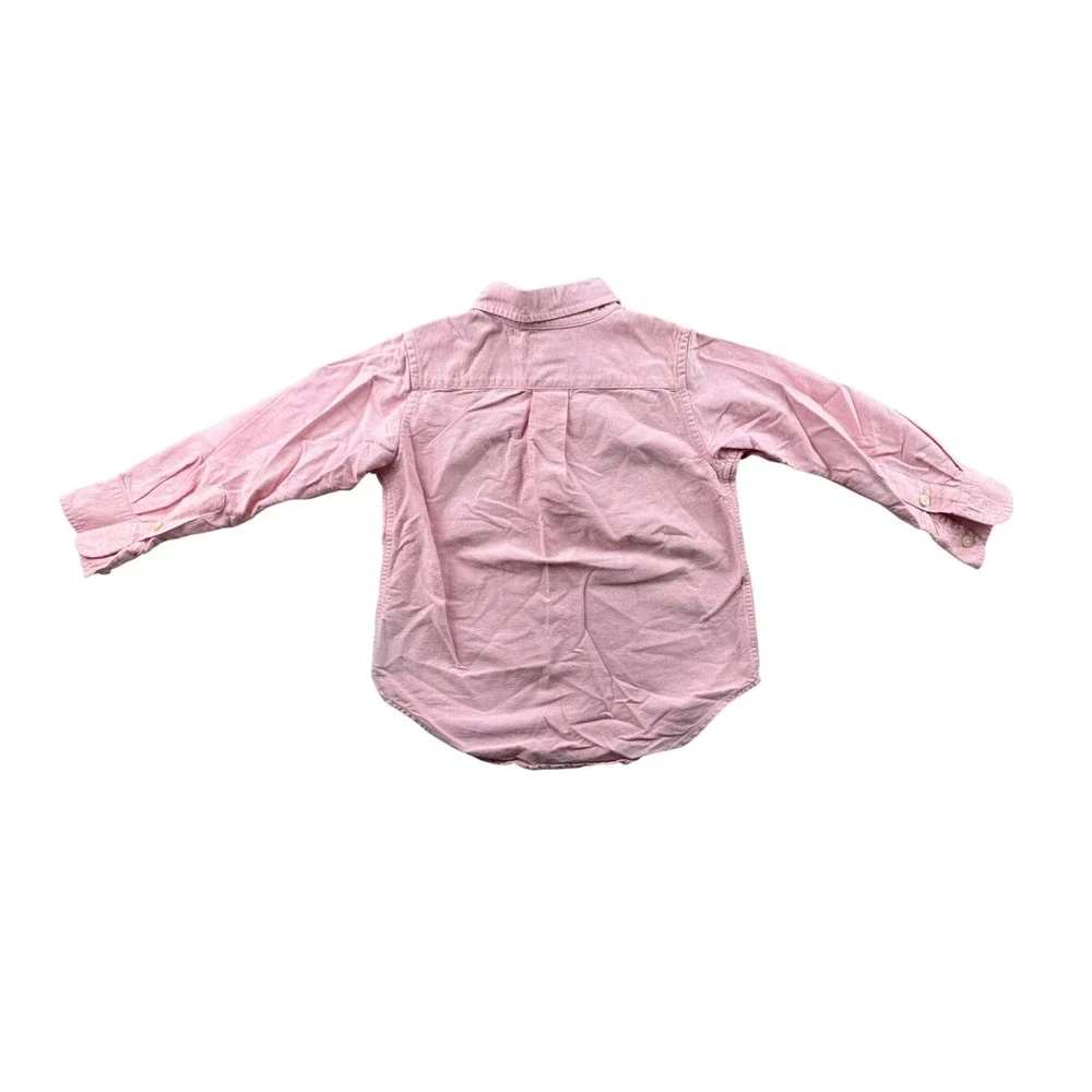 Ralph Lauren Blake Oxford Dress Shirt Kids 2/2T Pink 100% Cotton Formal Party‎